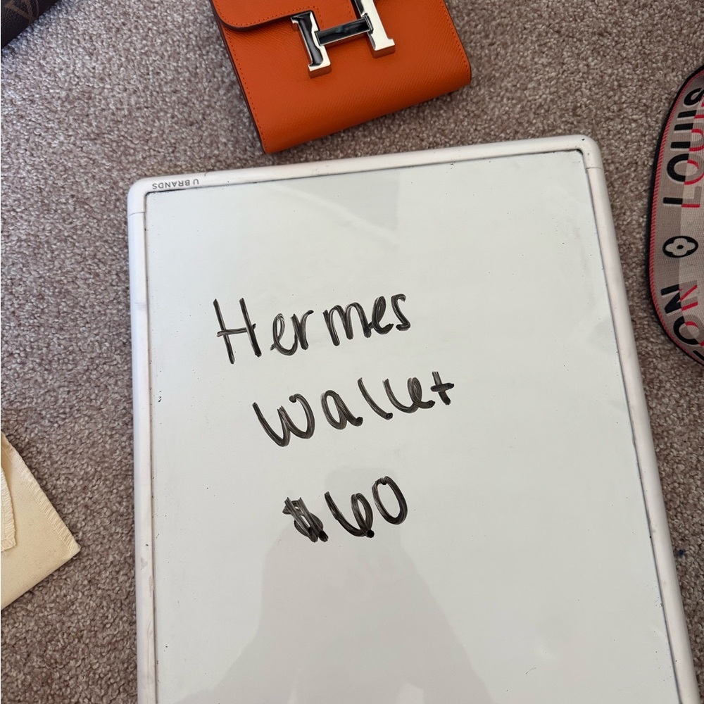 Orange Leather Wallet - Stylish Home Accent